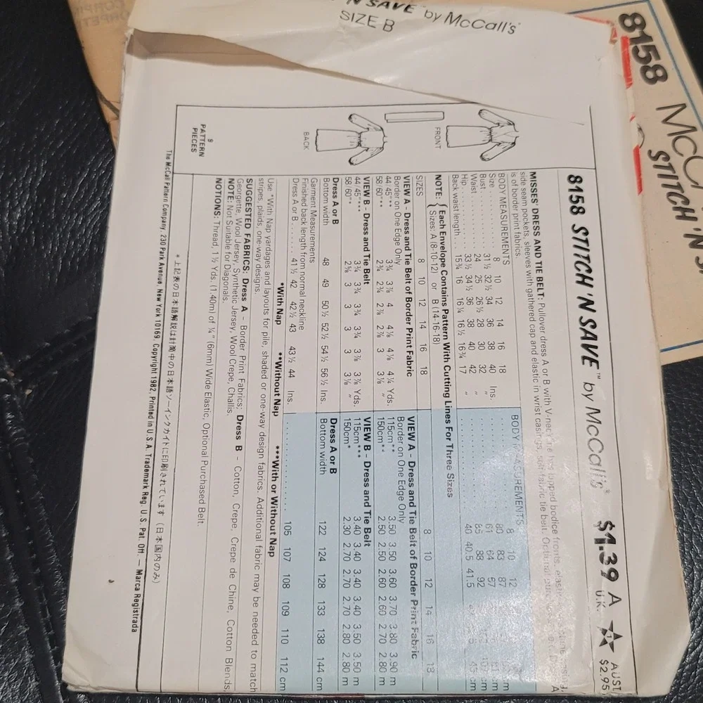 Vintage 1980s McCalls 8158 Stitch N Save Dress Sewing Pattern Uncut Size 14-18